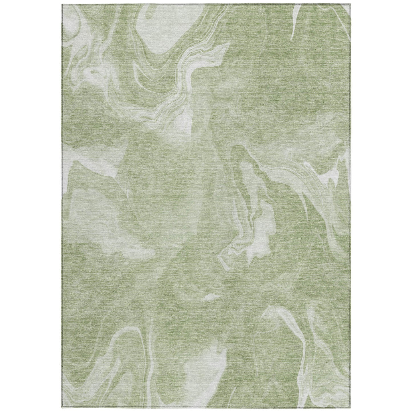 9' X 12' Artichoke Green Fern Green And Ivory Abstract Washable Indoor Outdoor Area Rug-6